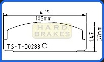 D283 Titanium Brake Shims Mazda RX-7