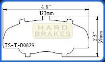 D829 Titanium Brake Shim Backing Plate for Acura RSX, Honda S2000, Honda Type R