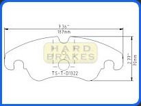 D1322 Titanium Brake Shim for Audi S4, S5, A4, A5, A6, Q5