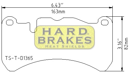 D1365 Titanium Brake Shim Backing Plates for Lexus IS-F, Mercedes CLK55 AMG, CLK 63 AMG, SLK55 AMG - Click Image to Close