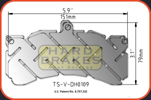 DH109 Ventilated Titanium Brake Pad Backing Plate for StopTech ST-60, Alcon, AP Racing, Coleman